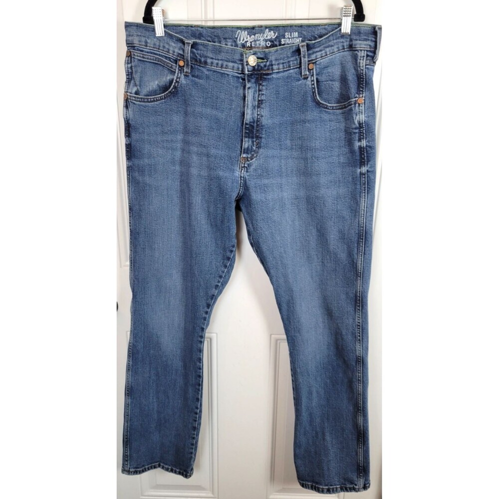 Wrangler Mens Retro Slim Straight Leg Jeans Size 38x32